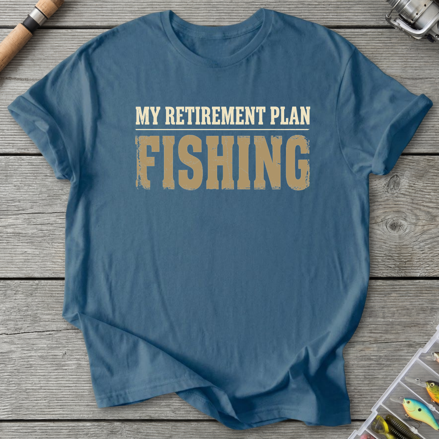 My Retirement Plan Fishing T-Shirt in Indigo Blue | River Giants Club