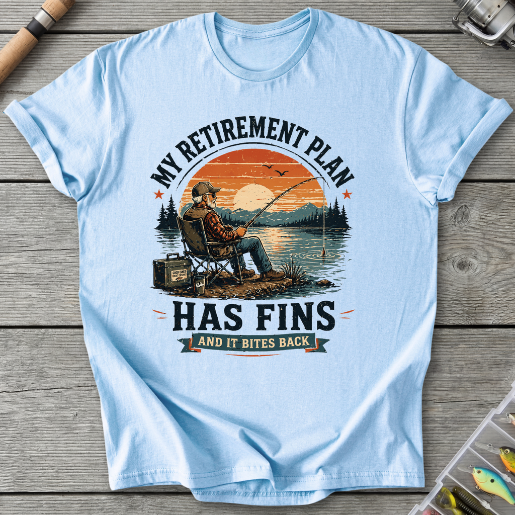 My Retirement Plan Has Fins T-Shirt in Light Blue | River Giants Club