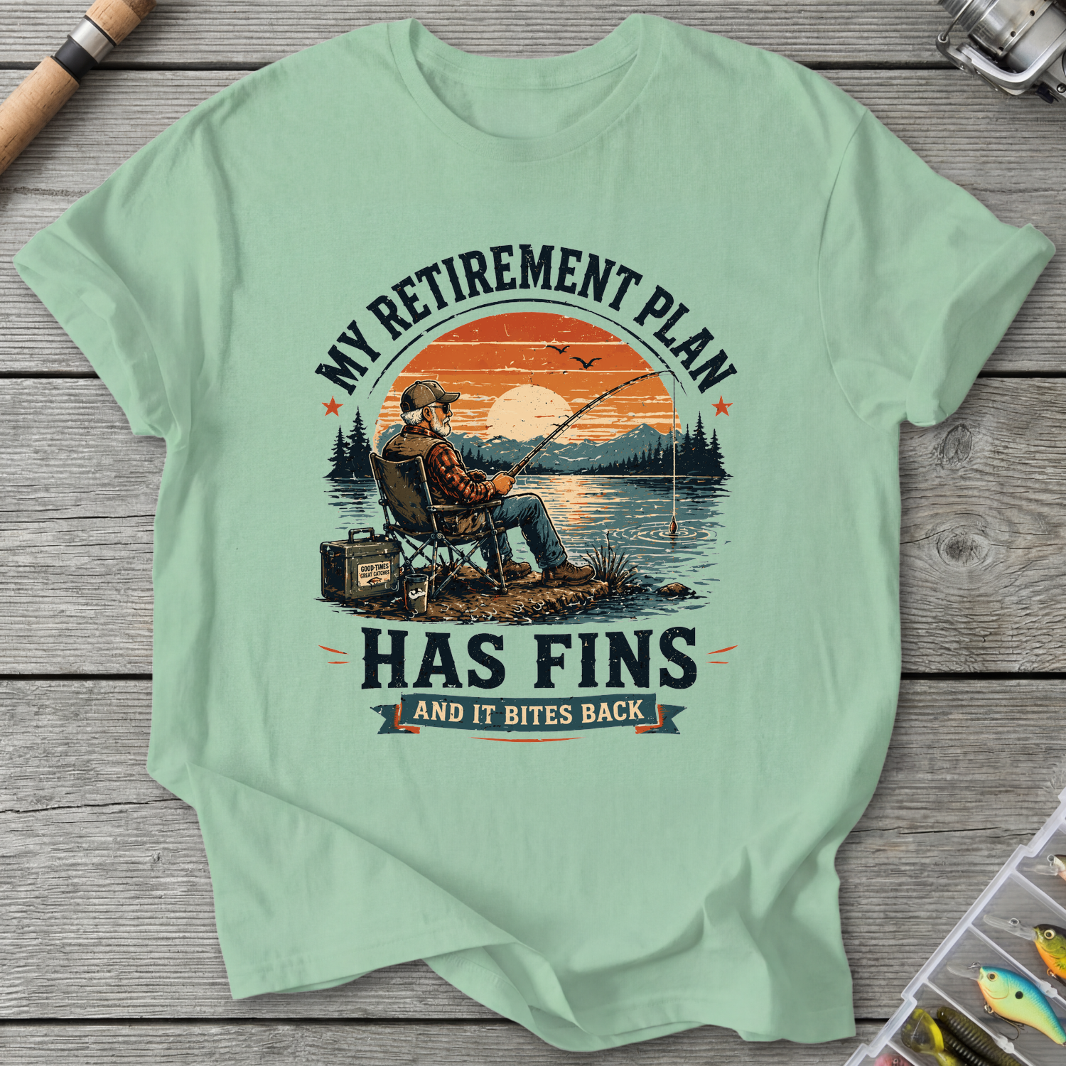 My Retirement Plan Has Fins T-Shirt in Mint Green | River Giants Club