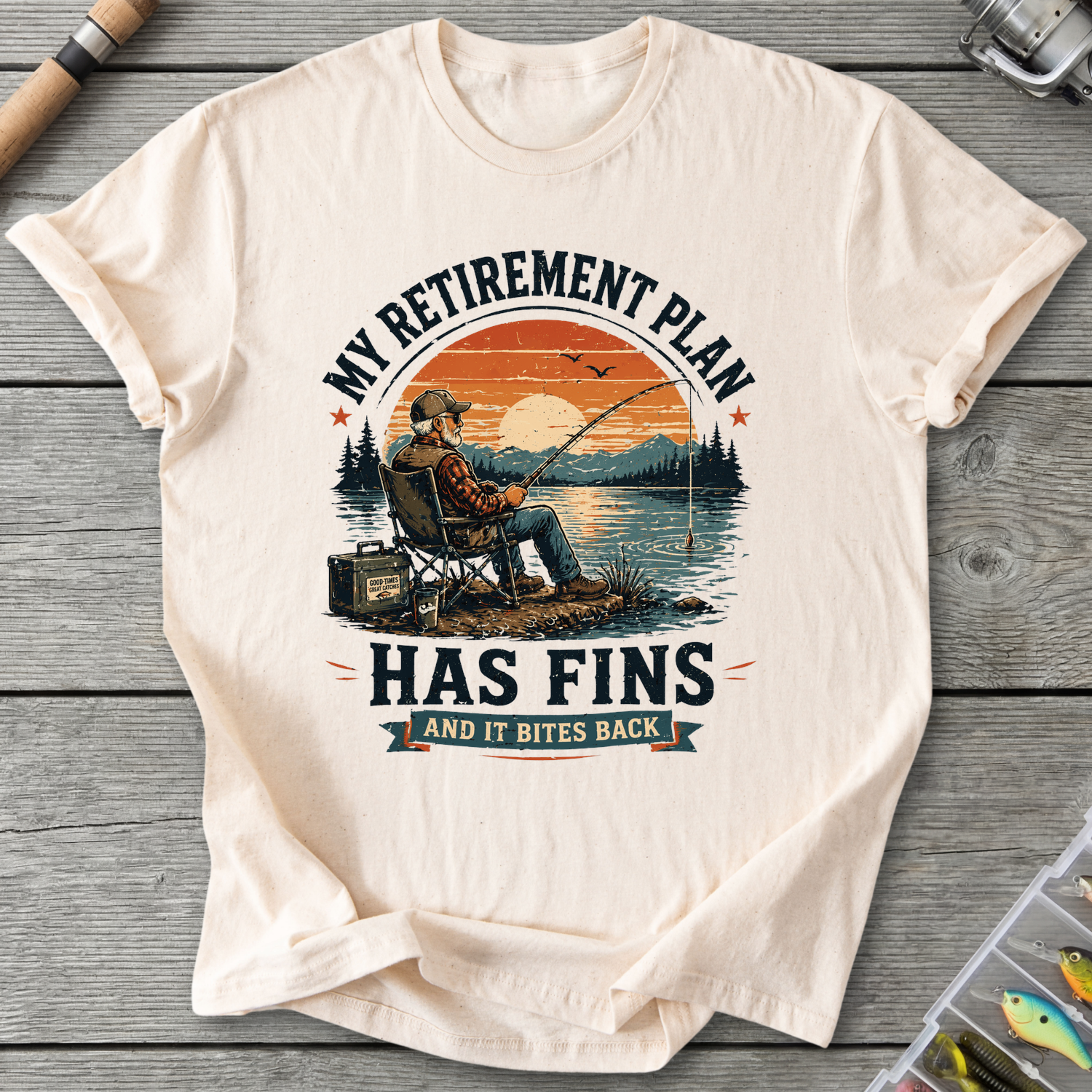 My Retirement Plan Has Fins T-Shirt in Natural | River Giants Club