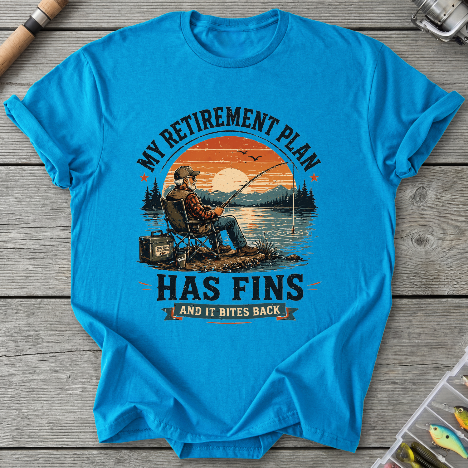 My Retirement Plan Has Fins T-Shirt in Sapphire | River Giants Club