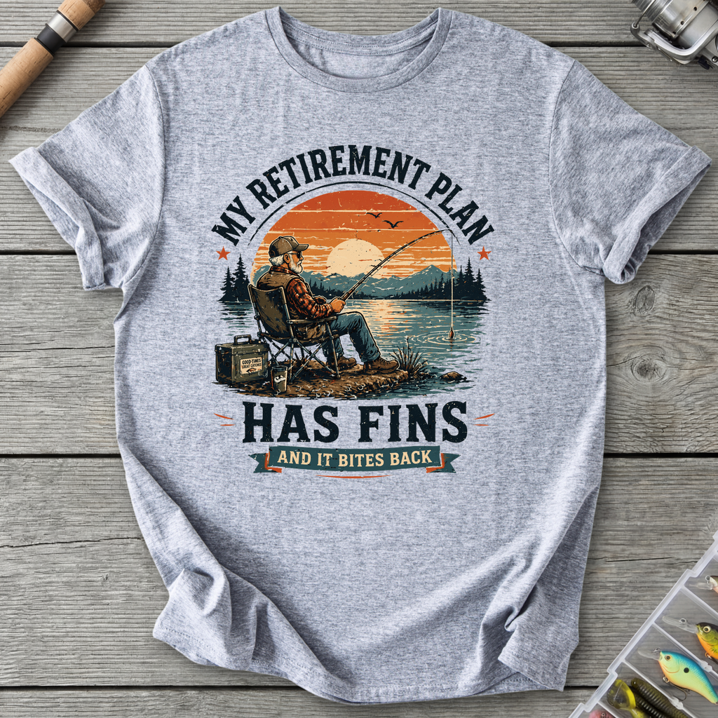 My Retirement Plan Has Fins T-Shirt in Sport Grey | River Giants Club