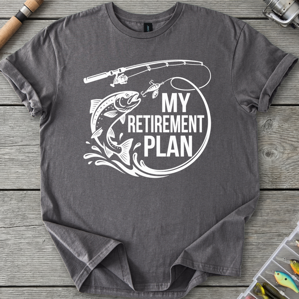 My Retirement Plan Trout T-Shirt in Charcoal | River Giants Club