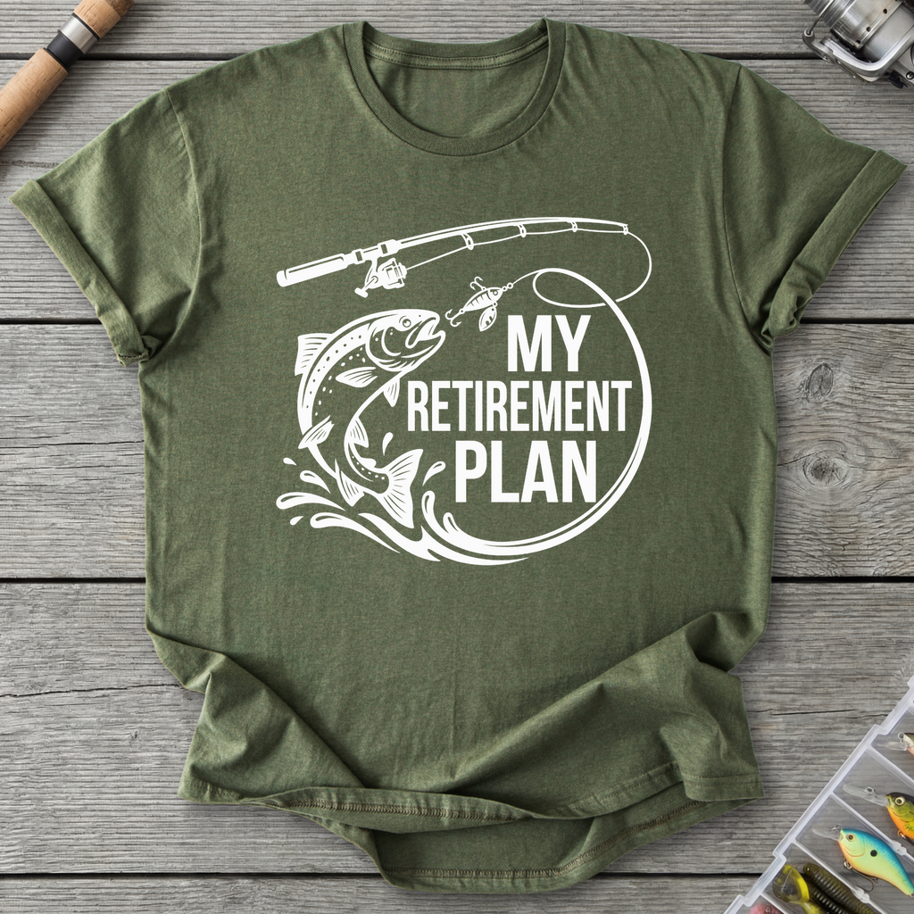 My Retirement Plan Trout T-Shirt in Military Green | River Giants Club