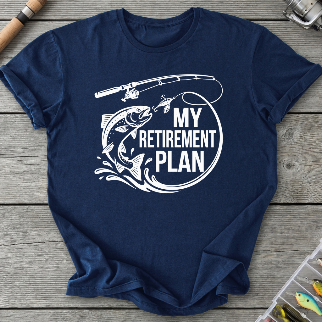 My Retirement Plan Trout T-Shirt in Navy | River Giants Club