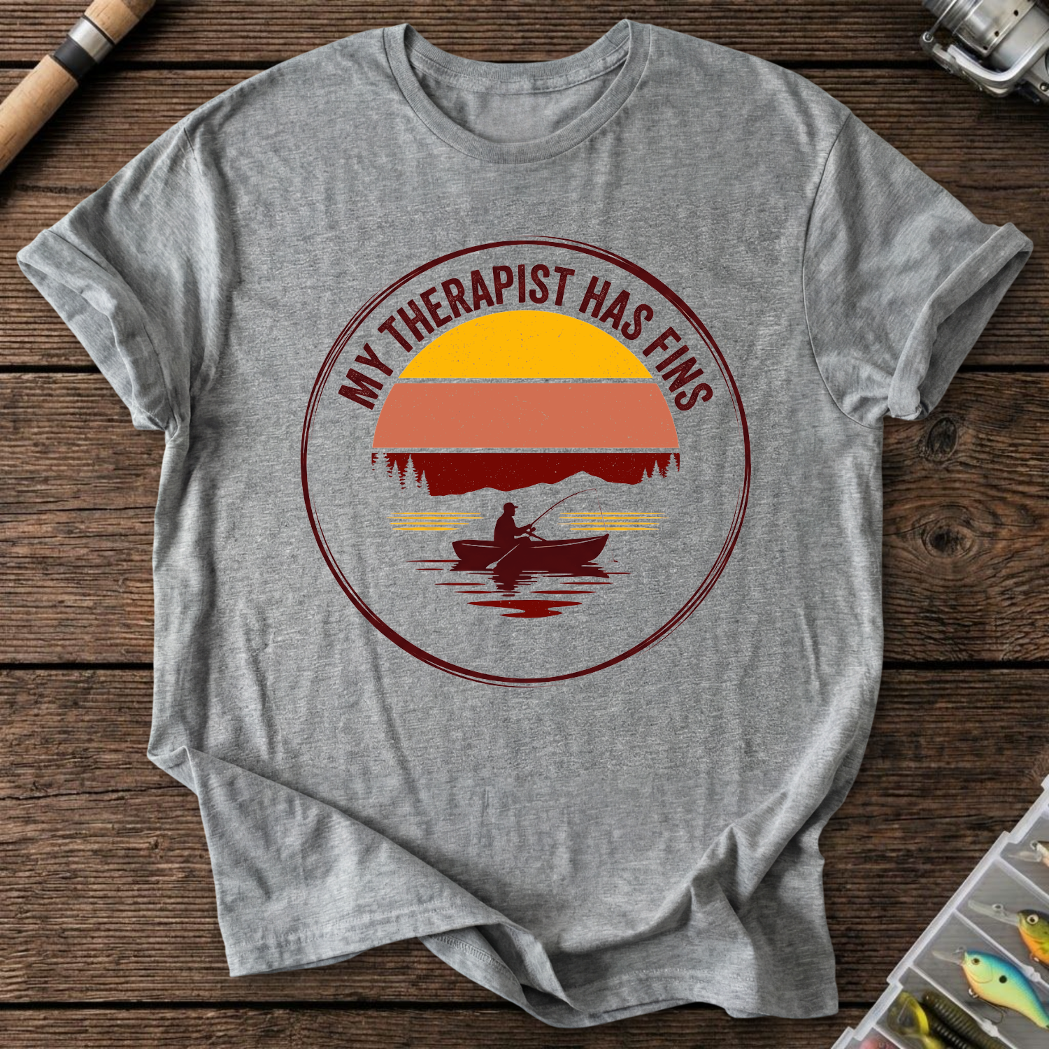 My Therapist Has Fins T-Shirt in Graphite Heather | River Giants Club