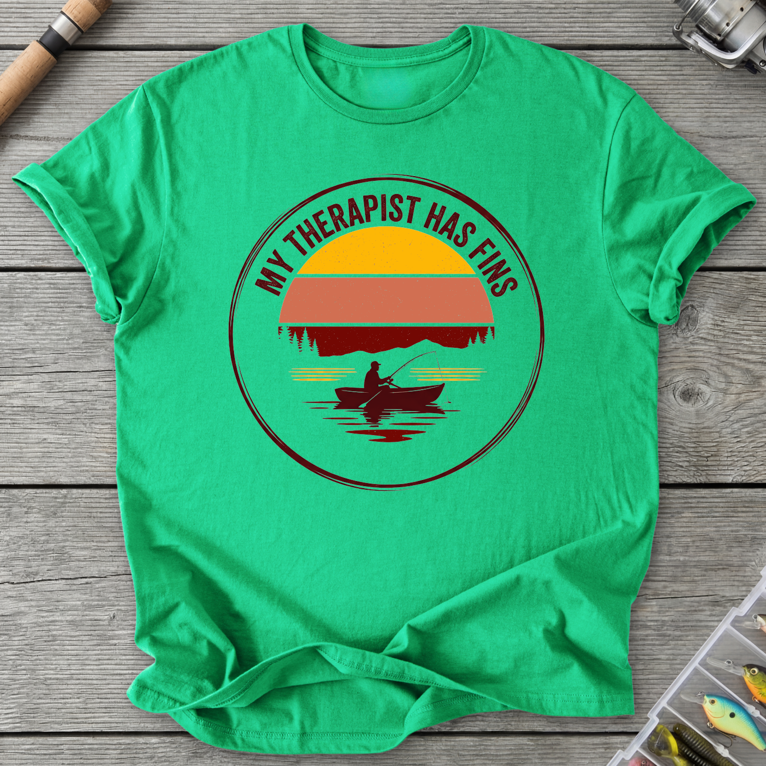 My Therapist Has Fins T-Shirt in Irish Green | River Giants Club