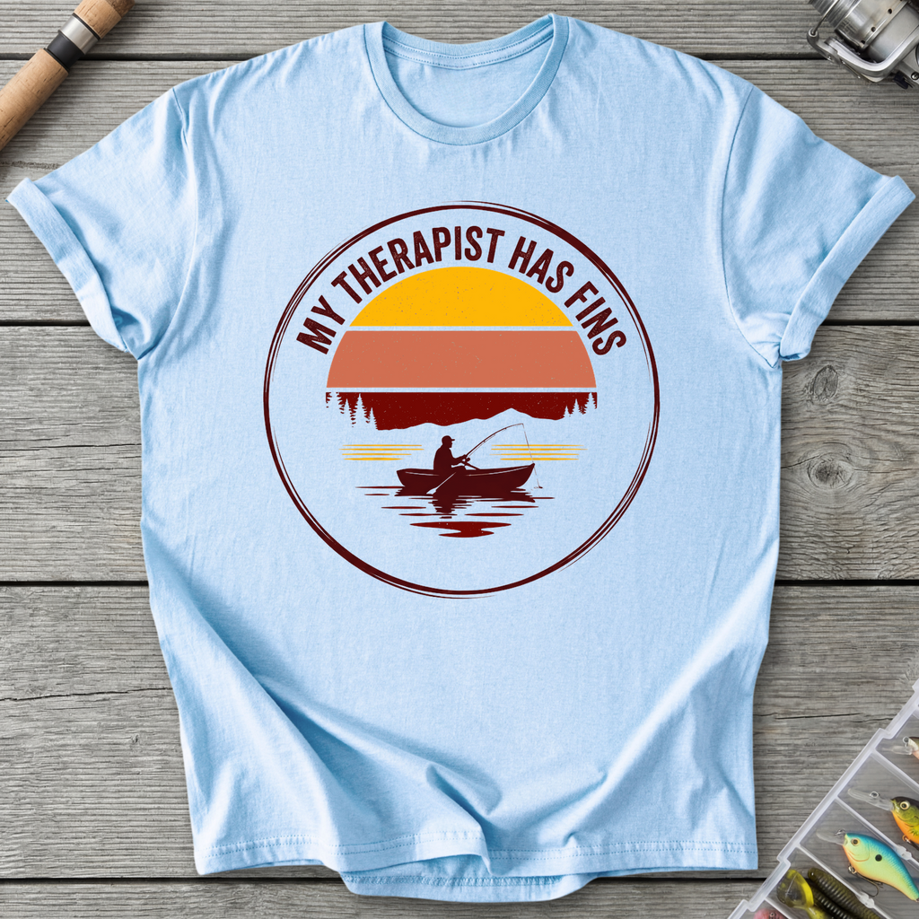 My Therapist Has Fins T-Shirt in Light Blue | River Giants Club