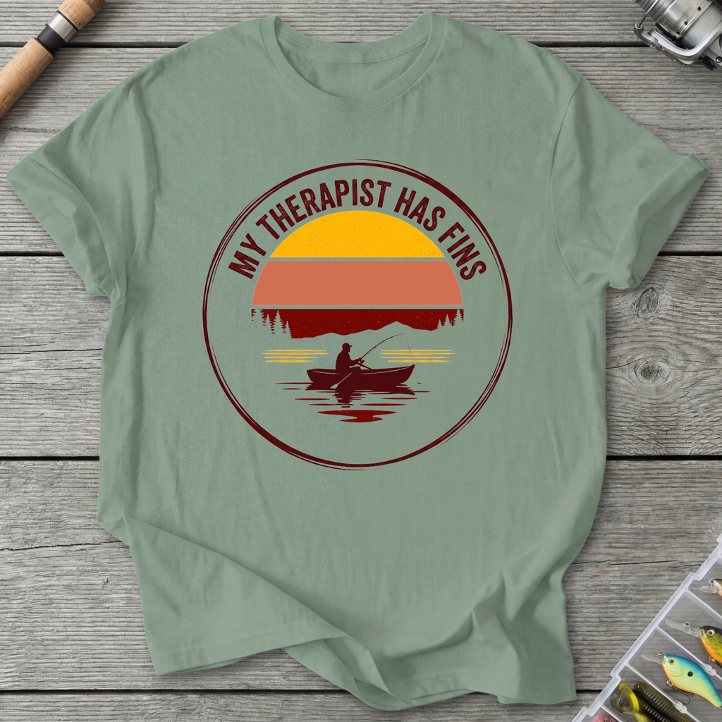 My Therapist Has Fins T-Shirt in Sage | River Giants Club