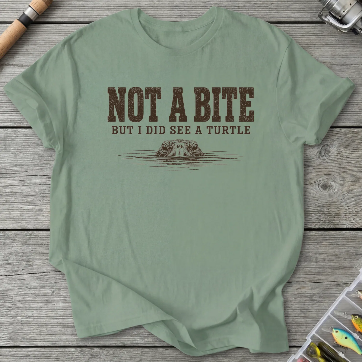 Not A Bite But I Did See A Turtle T-Shirt in Sage | River Giants Club
