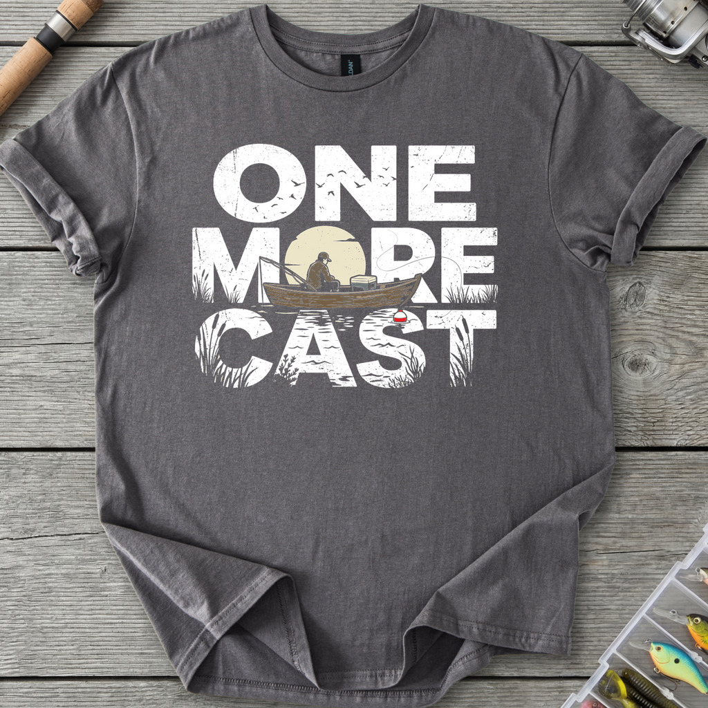 One More Cast Silhouette T-Shirt in Charcoal | River Giants Club