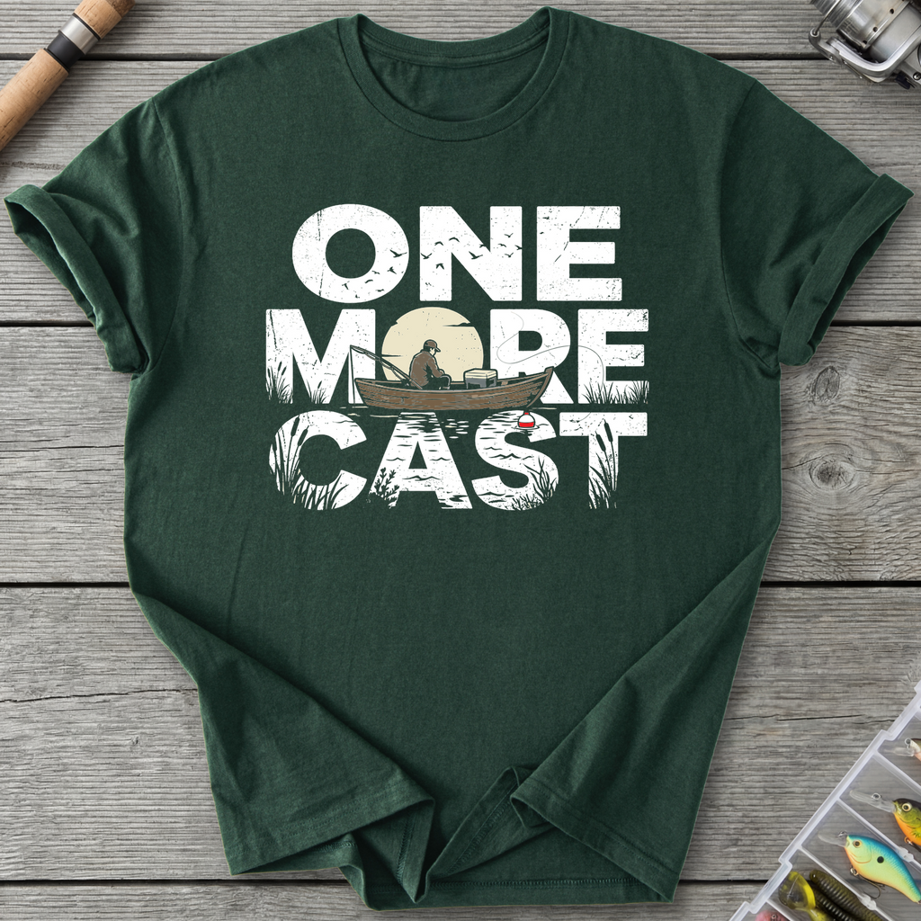 One More Cast Silhouette T-Shirt in Forest Green | River Giants Club