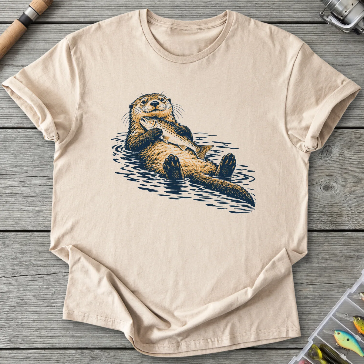 Otter's Prized Catch T-Shirt in Sand | River Giants Club