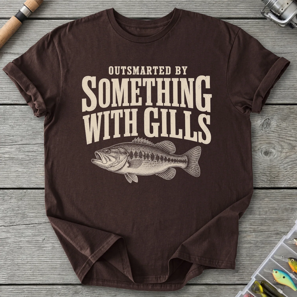 Outsmarted By Something With Gills T-Shirt in Dark Chocolate | River Giants Club