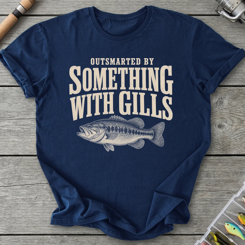 Outsmarted By Something With Gills T-Shirt in Navy | River Giants Club