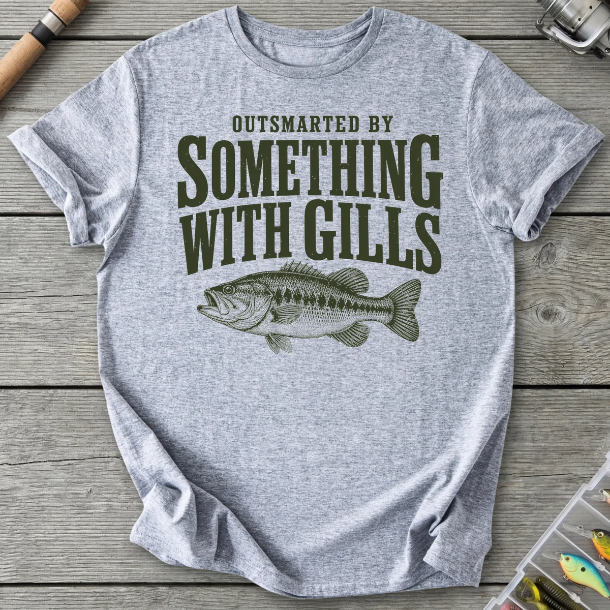 Outsmarted By Something With Gills T-Shirt in Sport Grey | River Giants Club