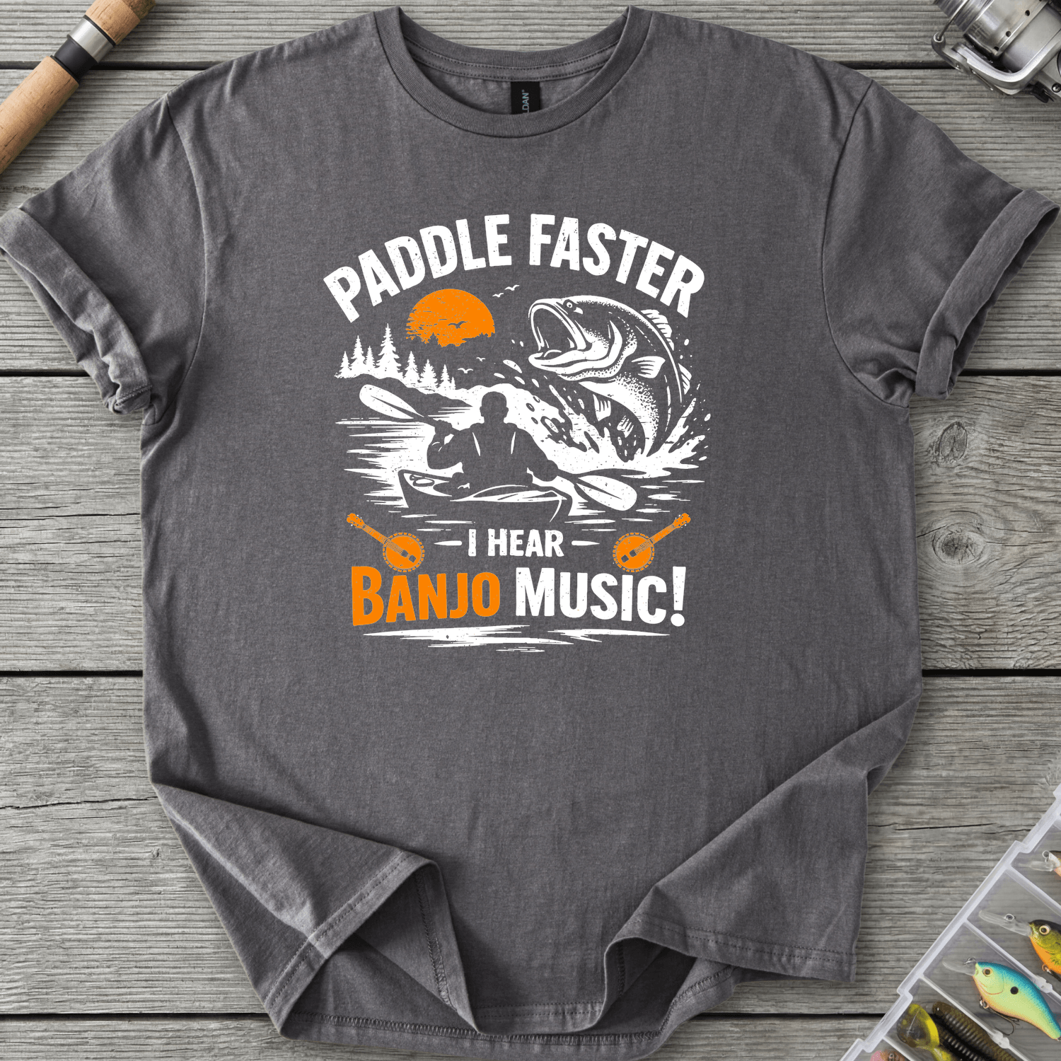 Paddle Faster I Hear Banjo Music T-Shirt in Charcoal | River Giants Club