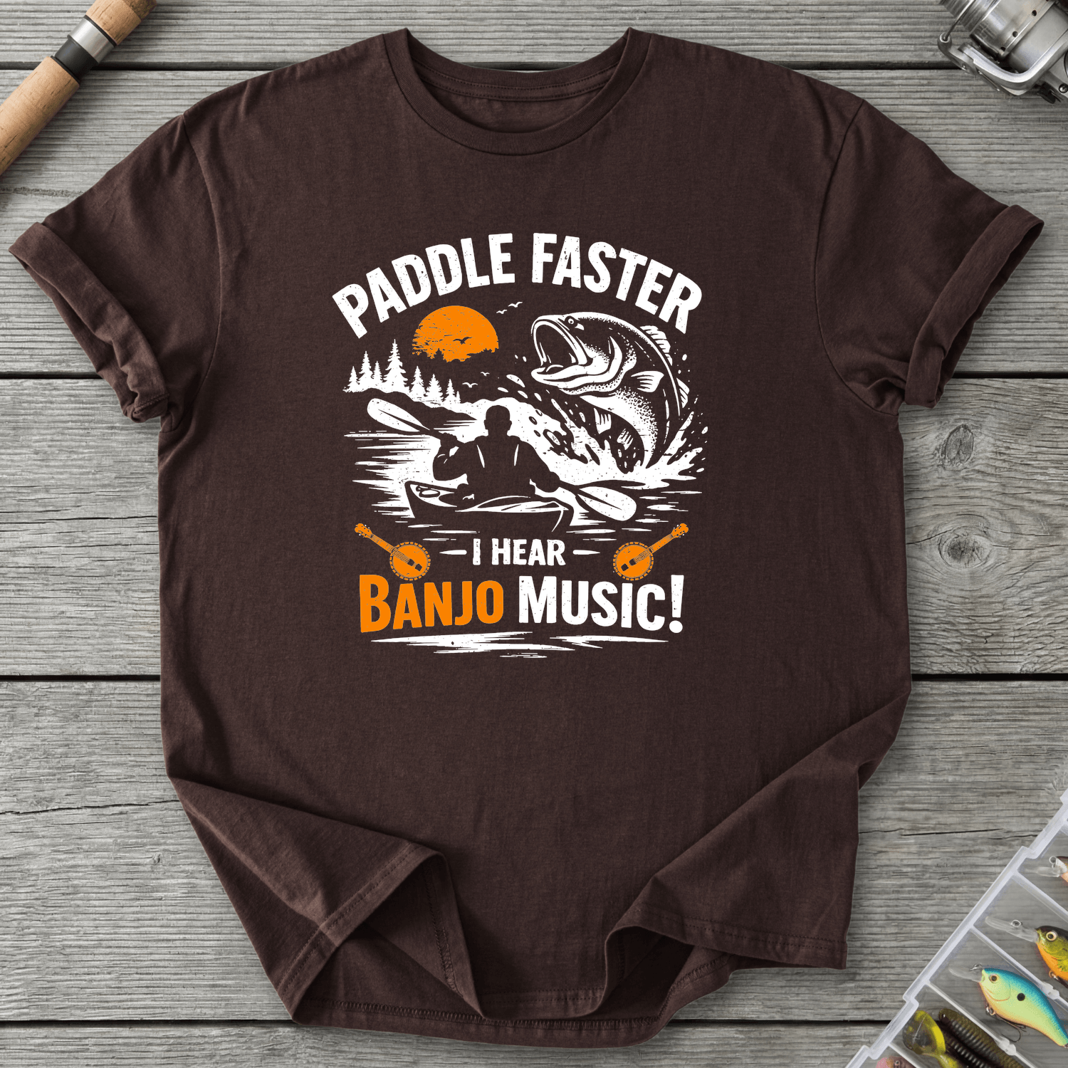 Paddle Faster I Hear Banjo Music T-Shirt in Dark Chocolate | River Giants Club