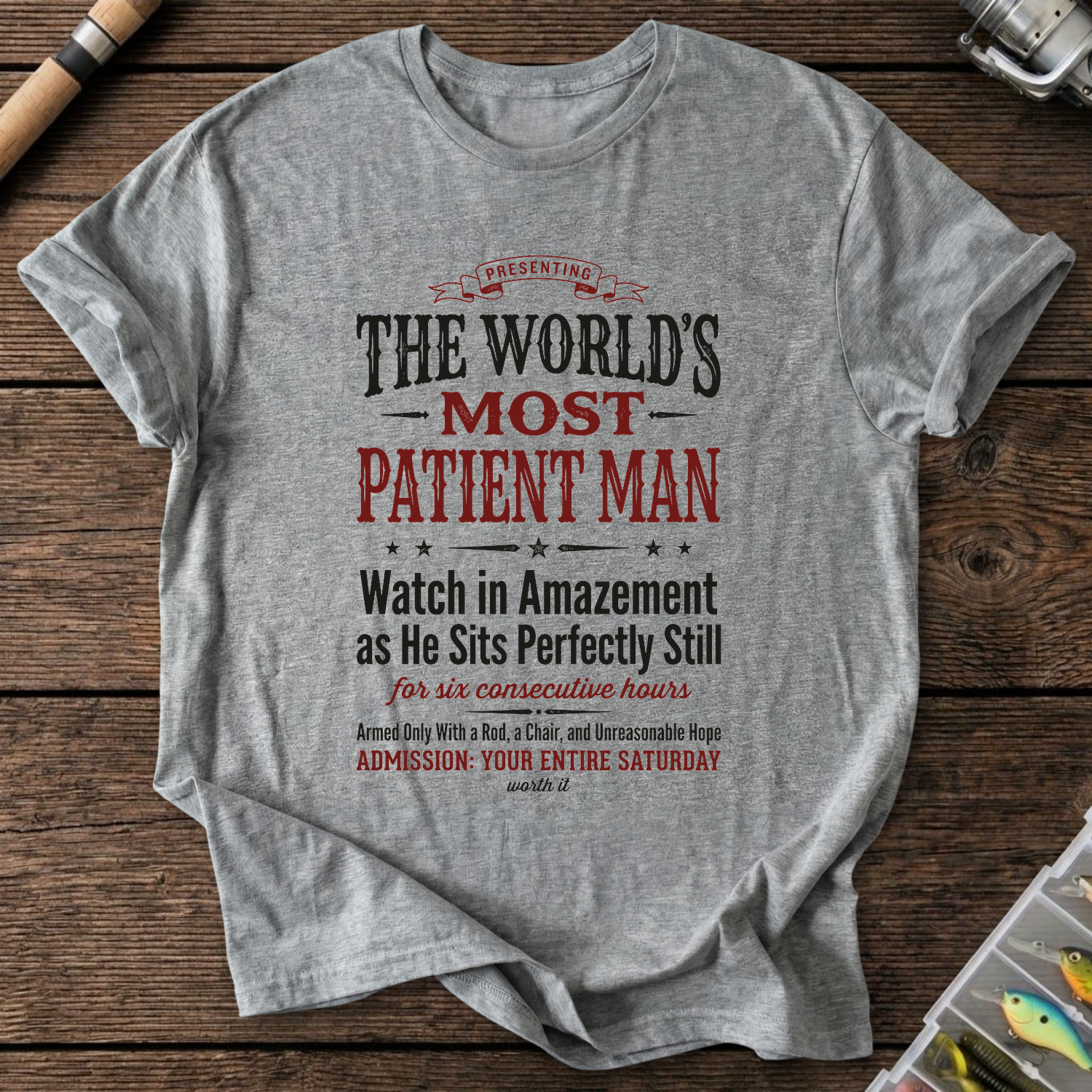 Patient Fisherman T-Shirt in Graphite Heather | River Giants Club
