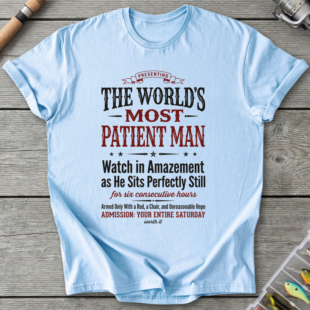 Patient Fisherman T-Shirt in Light Blue | River Giants Club