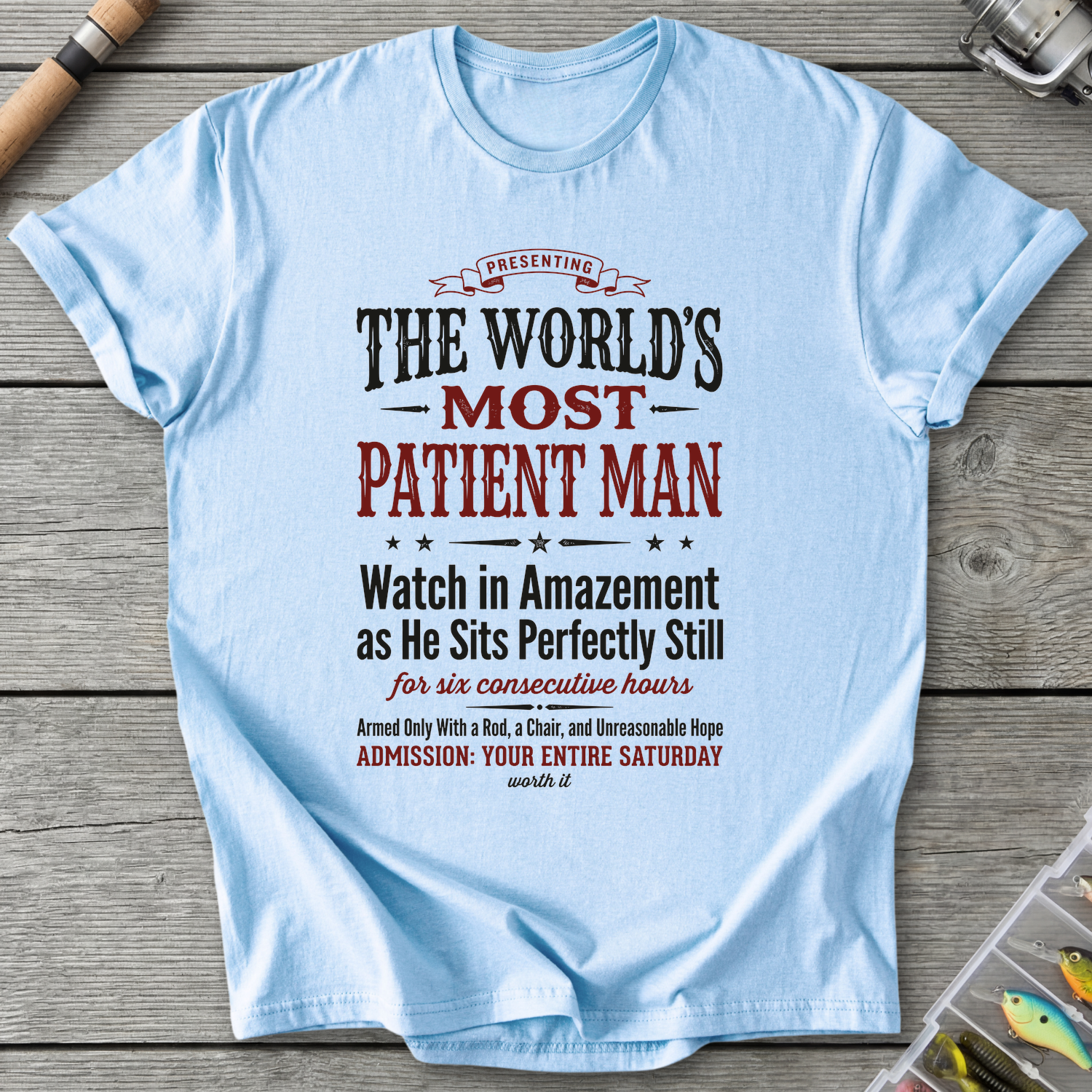 Patient Fisherman T-Shirt in Light Blue | River Giants Club