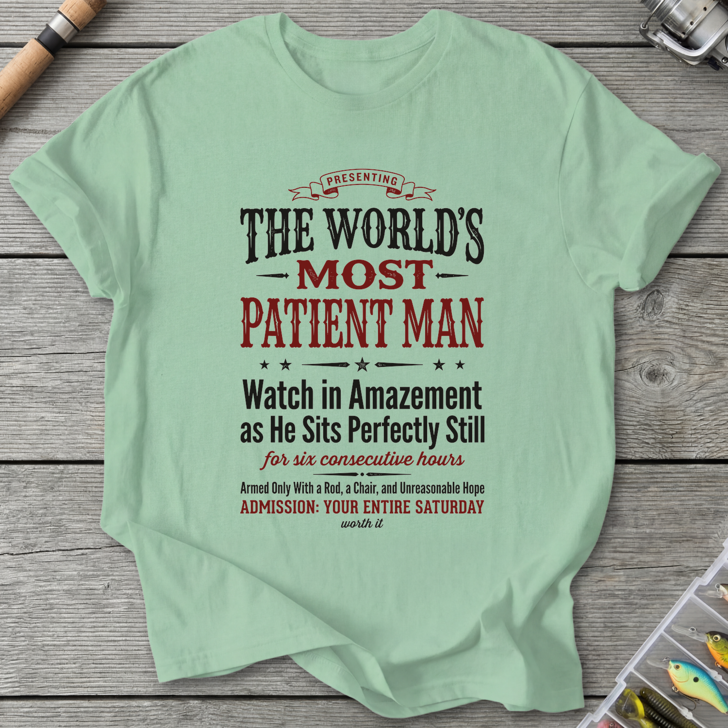 Patient Fisherman T-Shirt in Mint Green | River Giants Club