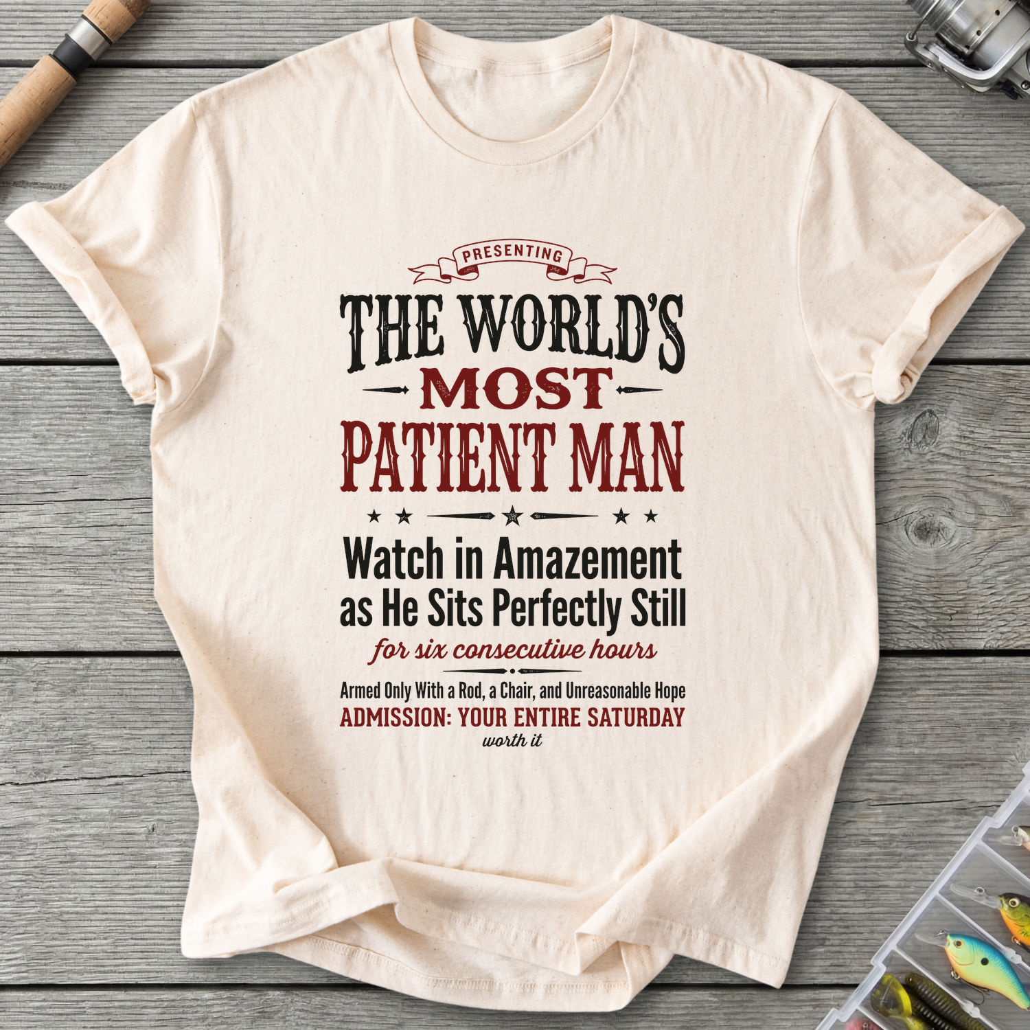 Patient Fisherman T-Shirt in Natural | River Giants Club