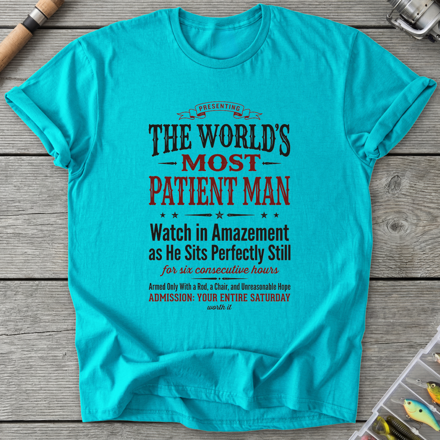 Patient Fisherman T-Shirt in Tropical Blue | River Giants Club