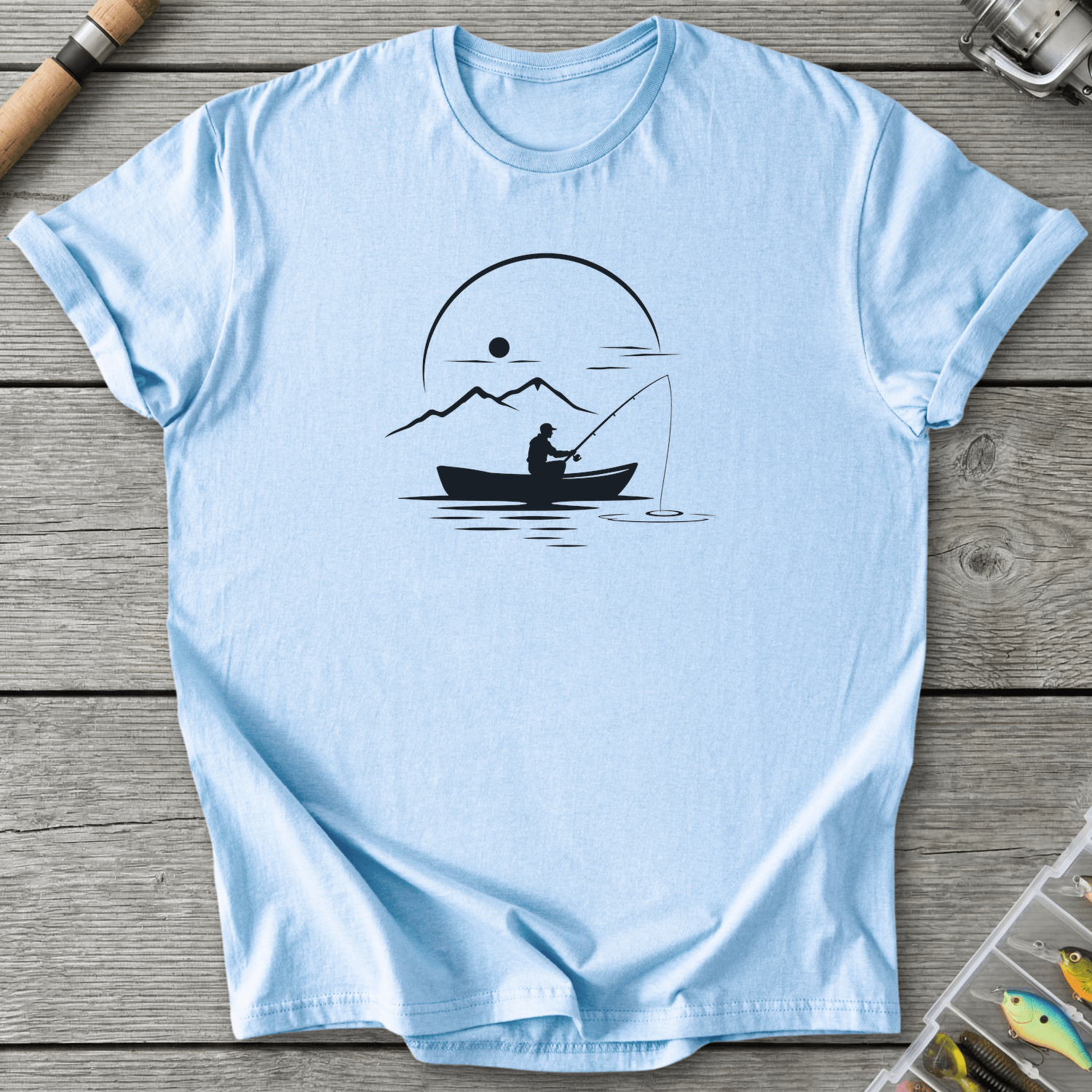 Peaceful Fishing T-Shirt in Light Blue | River Giants Club