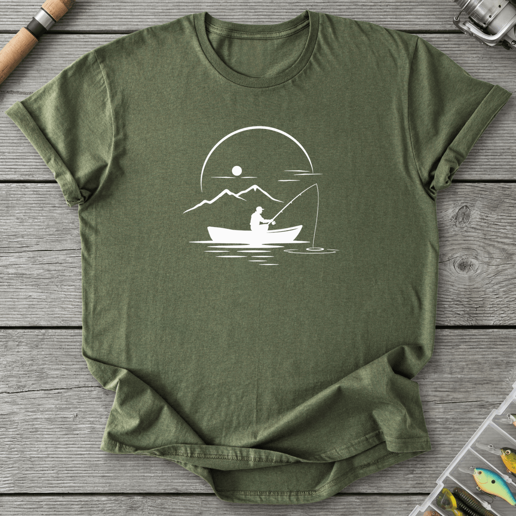 Peaceful Fishing T-Shirt in Military Green | River Giants Club
