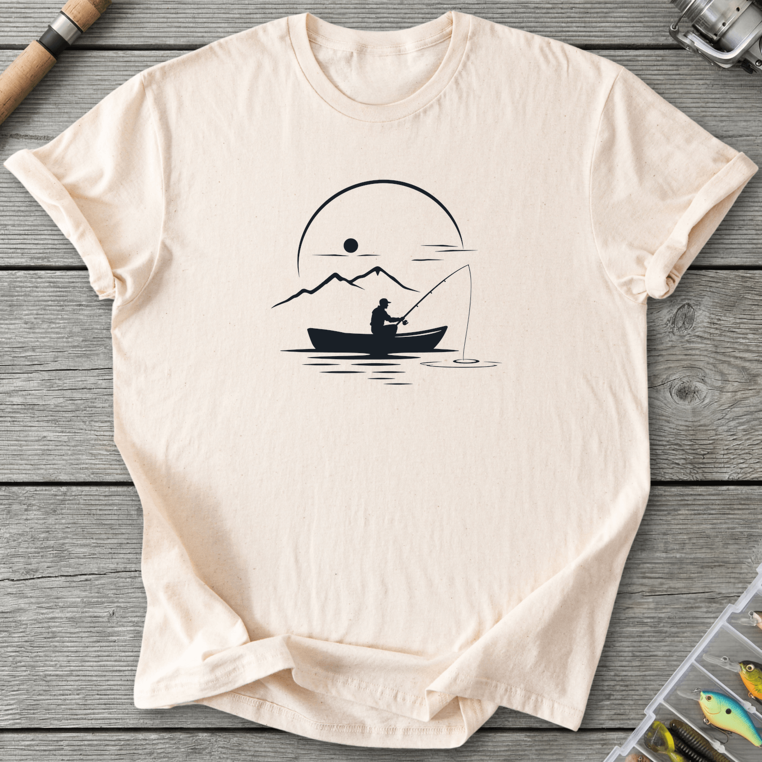 Peaceful Fishing T-Shirt in Natural | River Giants Club