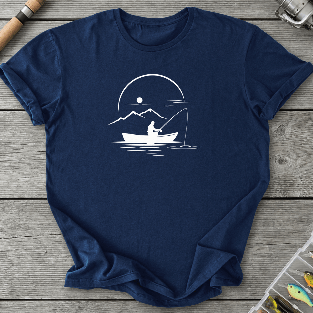 Peaceful Fishing T-Shirt in Navy | River Giants Club