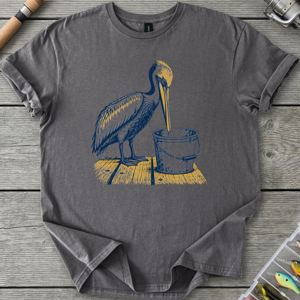 Pelican Finds Empty Bucket T-Shirt in Charcoal | River Giants Club