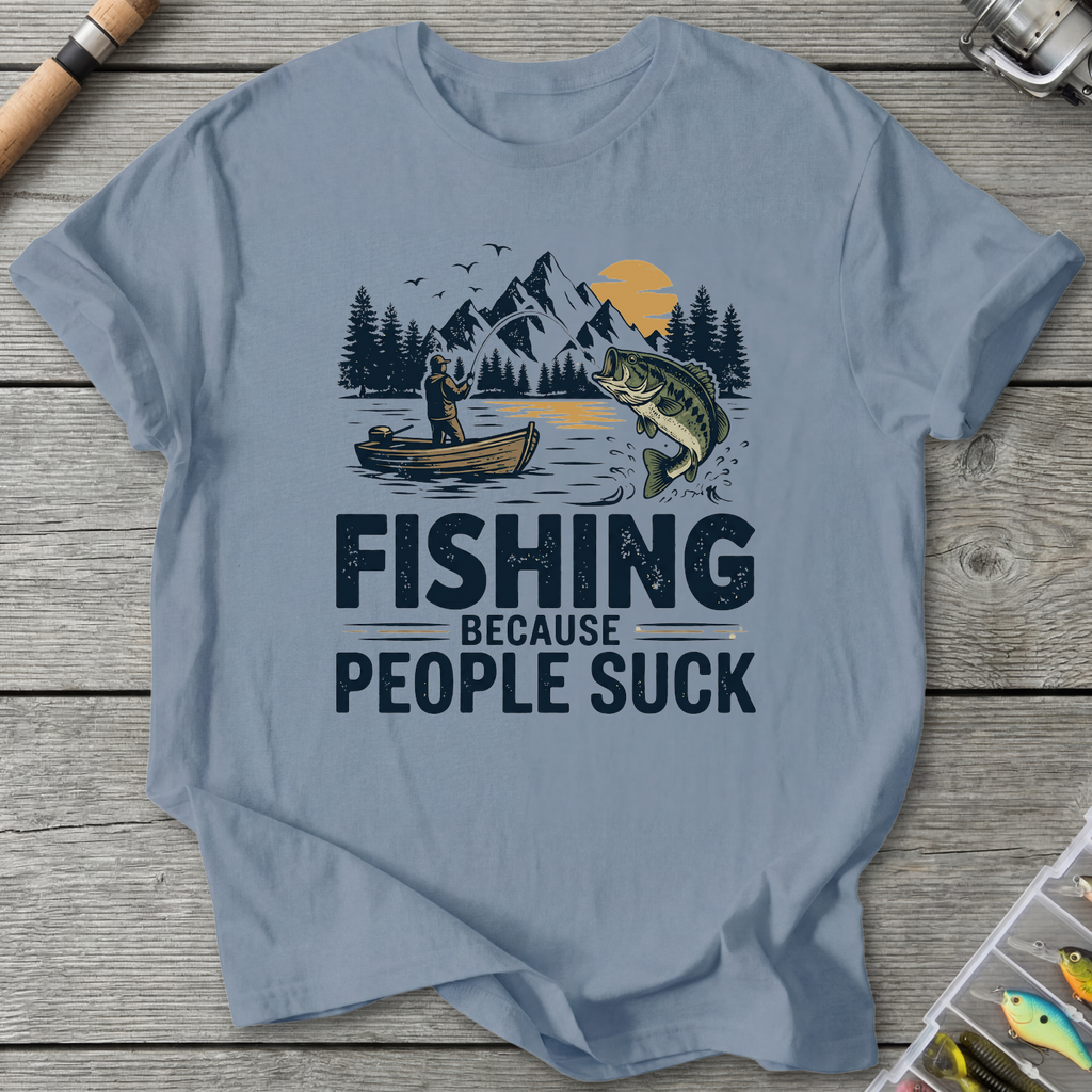 People SUCK T-Shirt in Stone Blue | River Giants Club