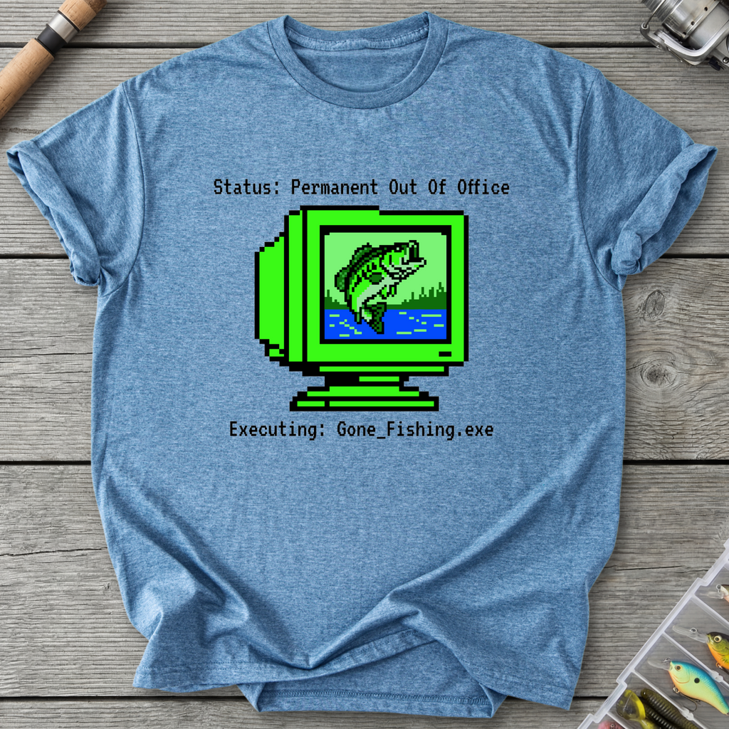 Permanently Fishing T-Shirt in Heather Indigo | River Giants Club