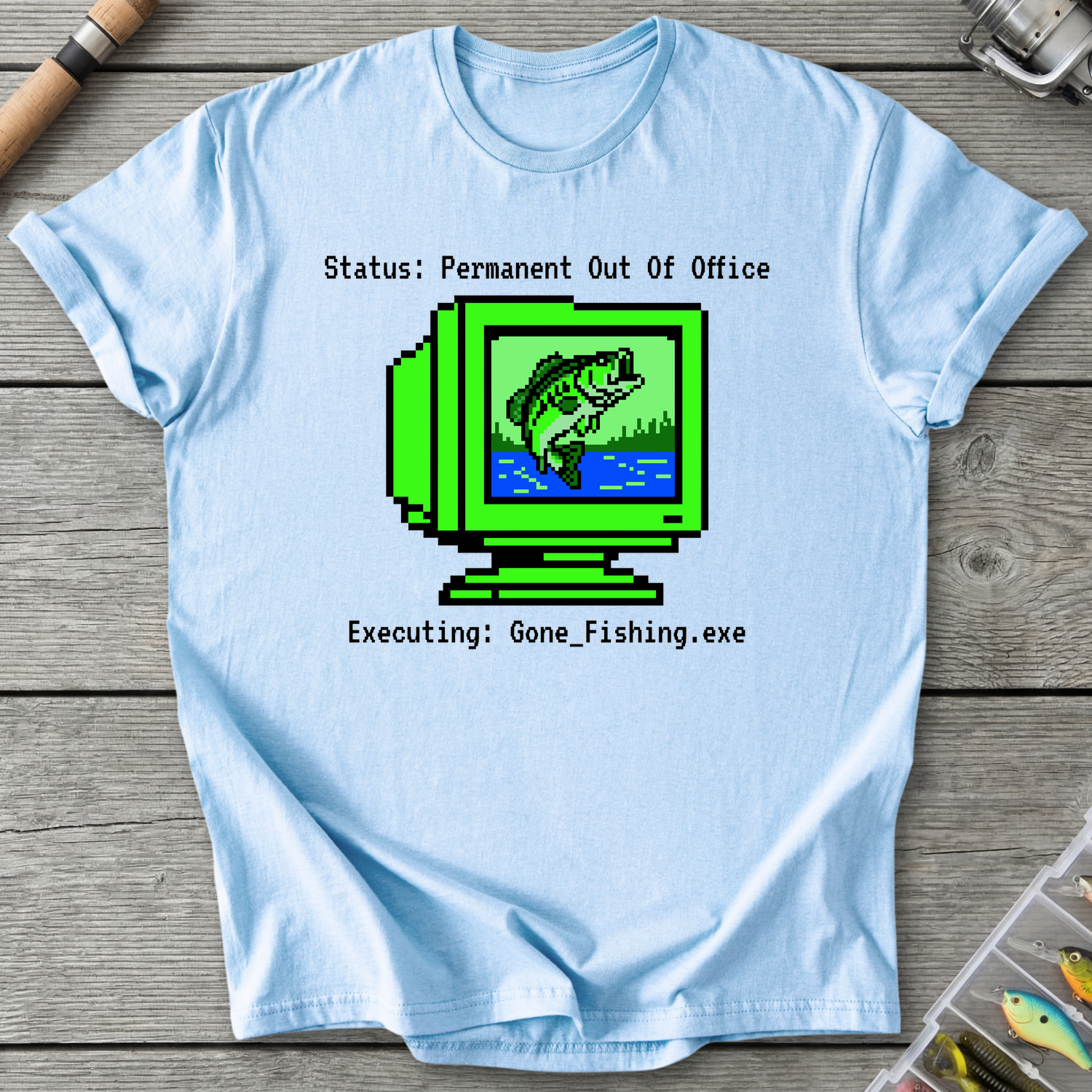 Permanently Fishing T-Shirt in Light Blue | River Giants Club