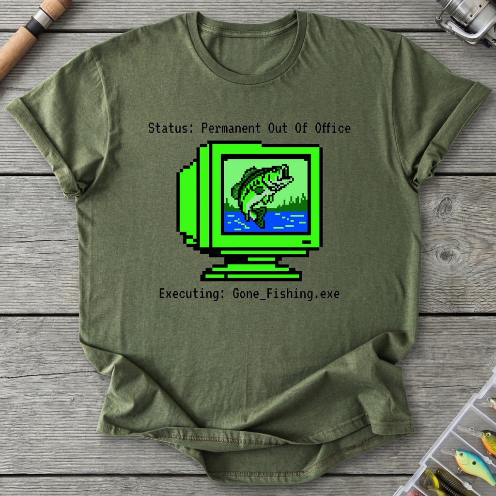 Permanently Fishing T-Shirt in Military Green | River Giants Club
