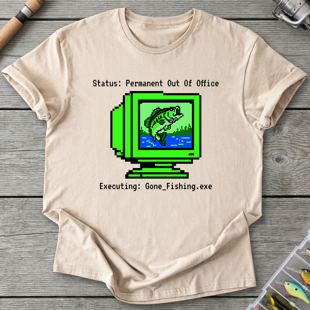 Permanently Fishing T-Shirt in Sand | River Giants Club