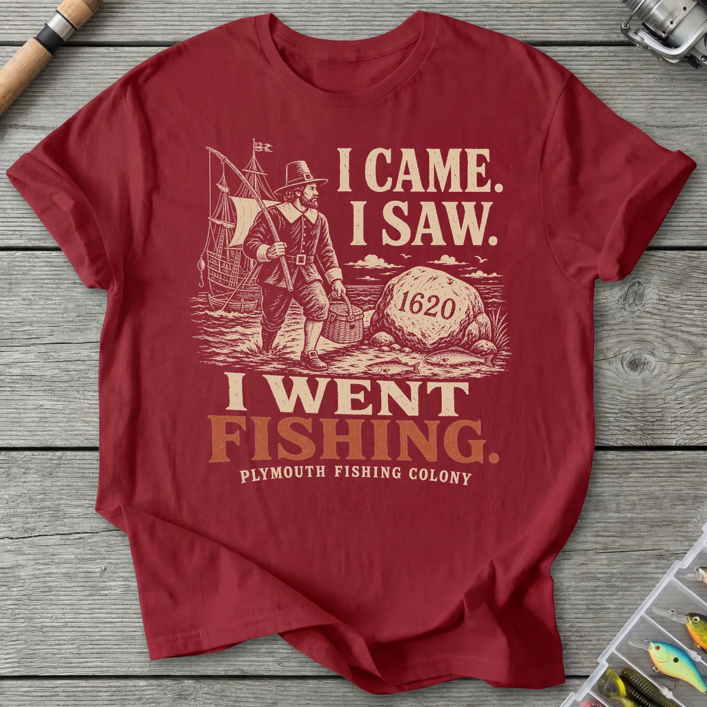 Plymouth Fishing Colony T-Shirt in Antique Cherry Red | River Giants Club