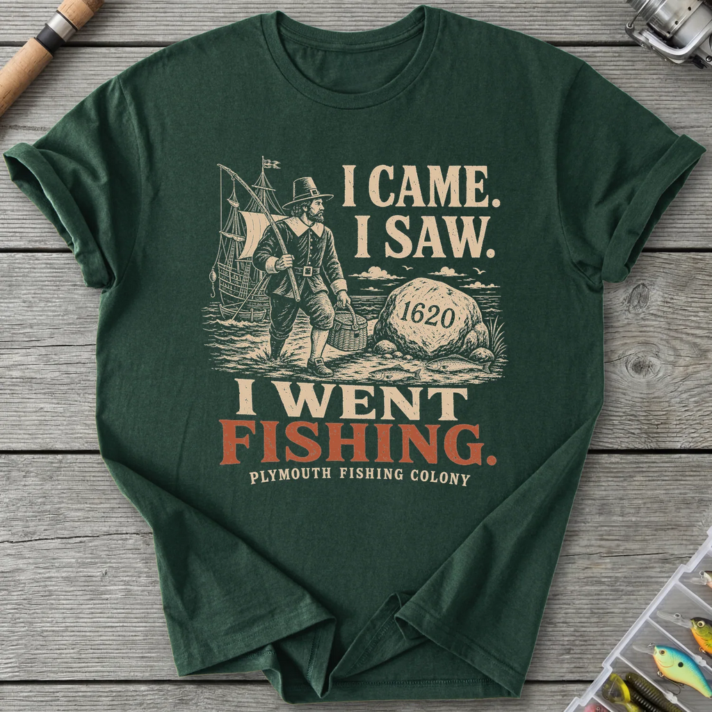 Plymouth Fishing Colony T-Shirt in Forest Green | River Giants Club