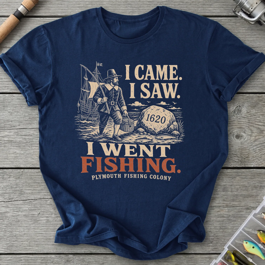 Plymouth Fishing Colony T-Shirt in Navy | River Giants Club