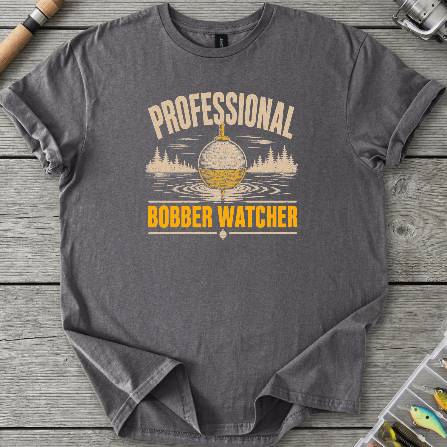 Professional Bobber Watcher T-Shirt in Charcoal | River Giants Club