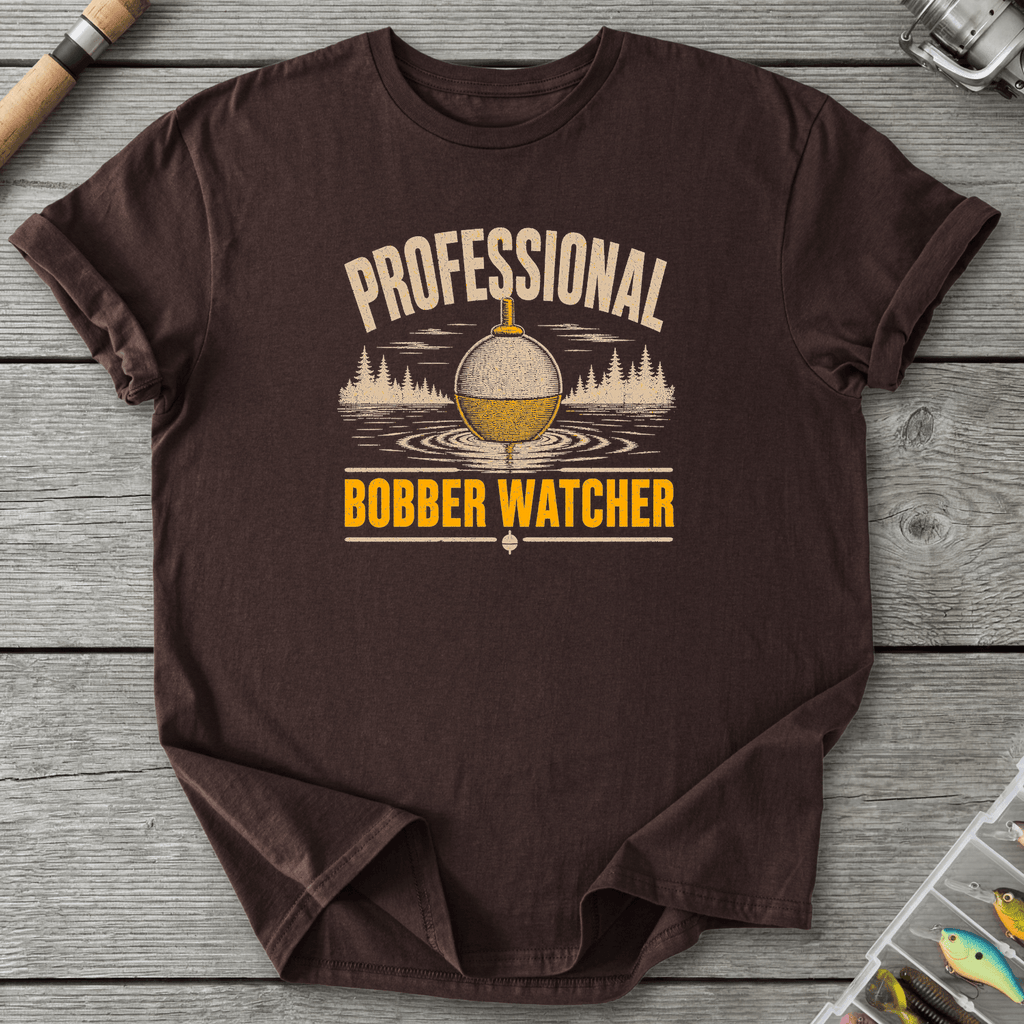 Professional Bobber Watcher T-Shirt in Dark Chocolate | River Giants Club