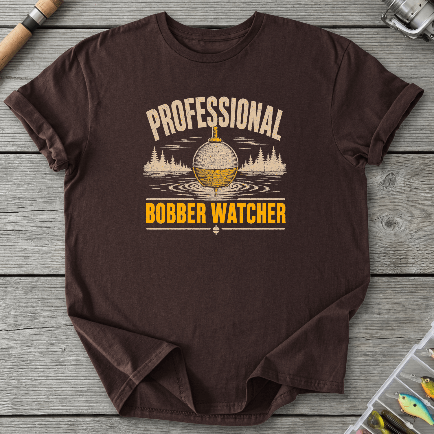 Professional Bobber Watcher T-Shirt in Dark Chocolate | River Giants Club