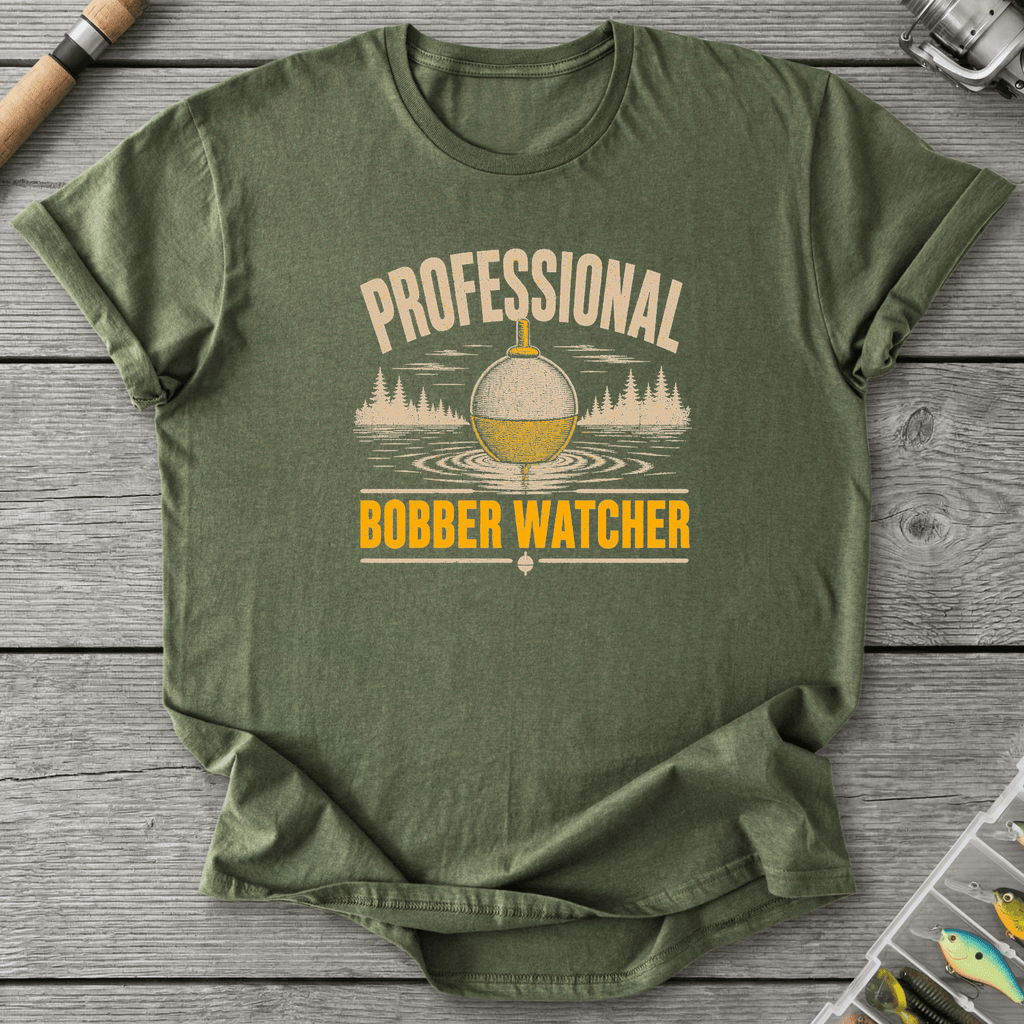Professional Bobber Watcher T-Shirt in Military Green | River Giants Club