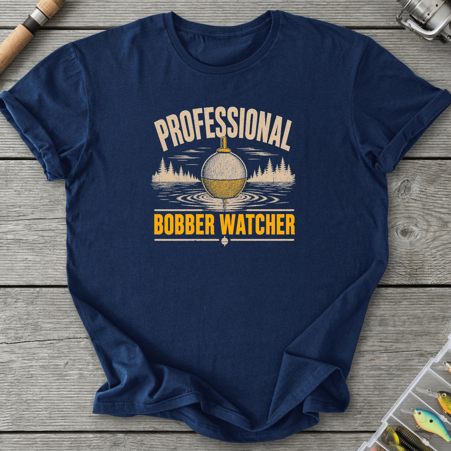 Professional Bobber Watcher T-Shirt in Navy | River Giants Club