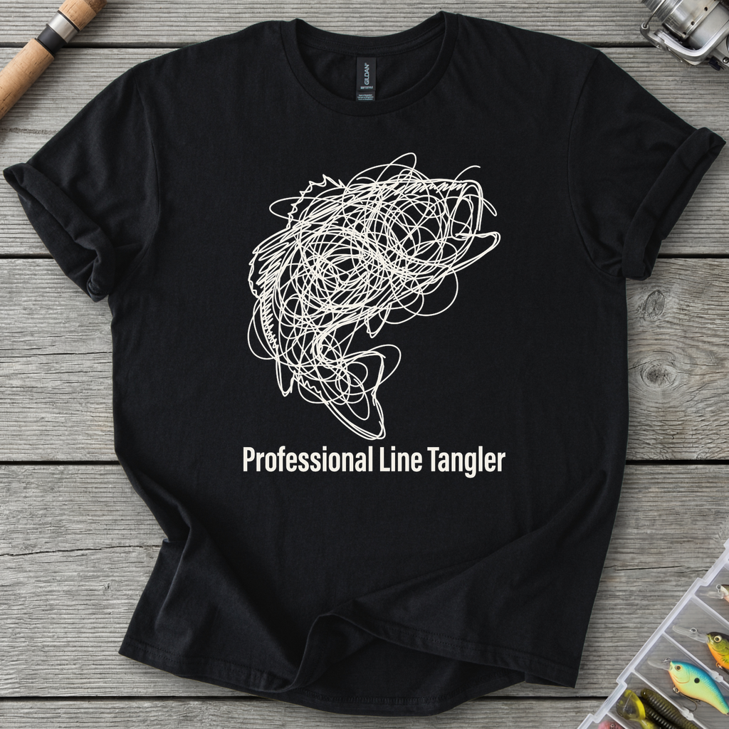 Professional Line Tangler Bass Shirt T-Shirt in Black | River Giants Club