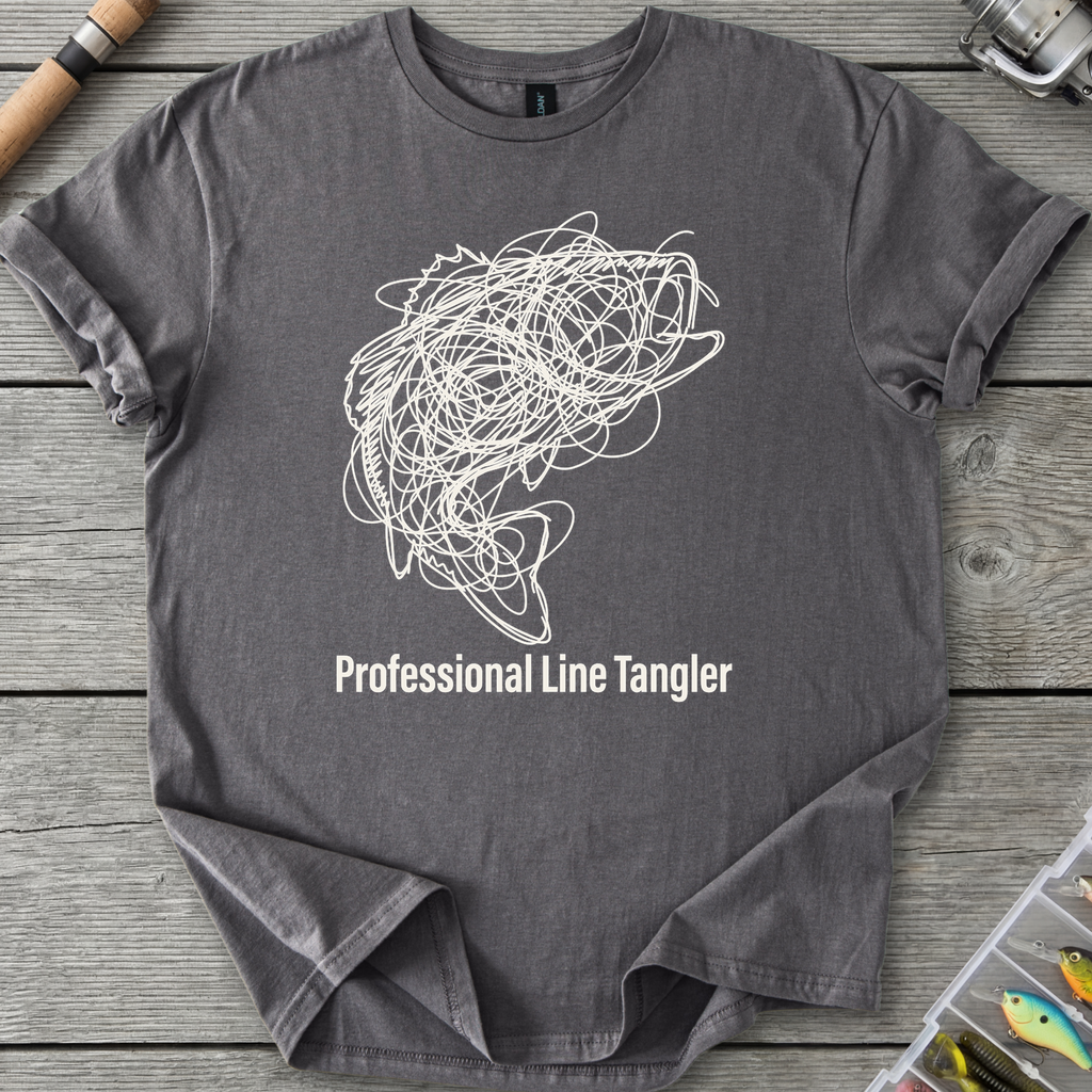 Professional Line Tangler Bass Shirt T-Shirt in Charcoal | River Giants Club