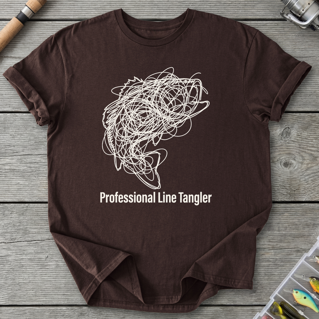 Professional Line Tangler Bass Shirt T-Shirt in Dark Chocolate | River Giants Club