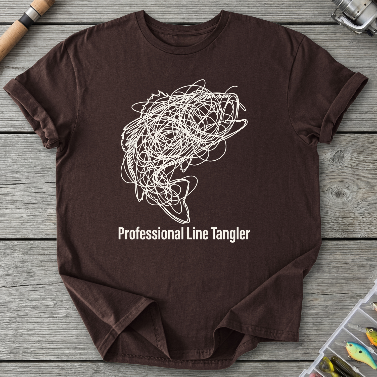 Professional Line Tangler Bass Shirt T-Shirt in Dark Chocolate | River Giants Club